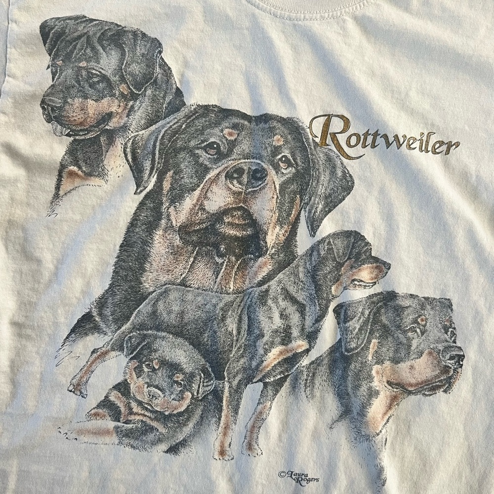 Vintage Rottweiler Dog Graphic Tee Shirt VTG